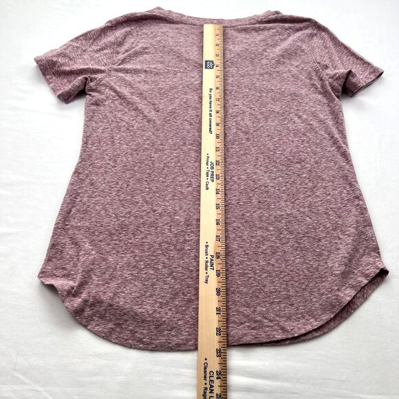 Peanuts TShirt Girls L Heathered Maroon Snoopy Charlie Brown V-Neck Short Sleeve - Picture 7 of 7